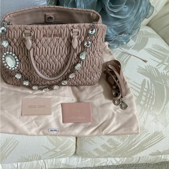 Miu Miu Matelasse nappa crystal handbag/cross-body - Picture 10 of 14